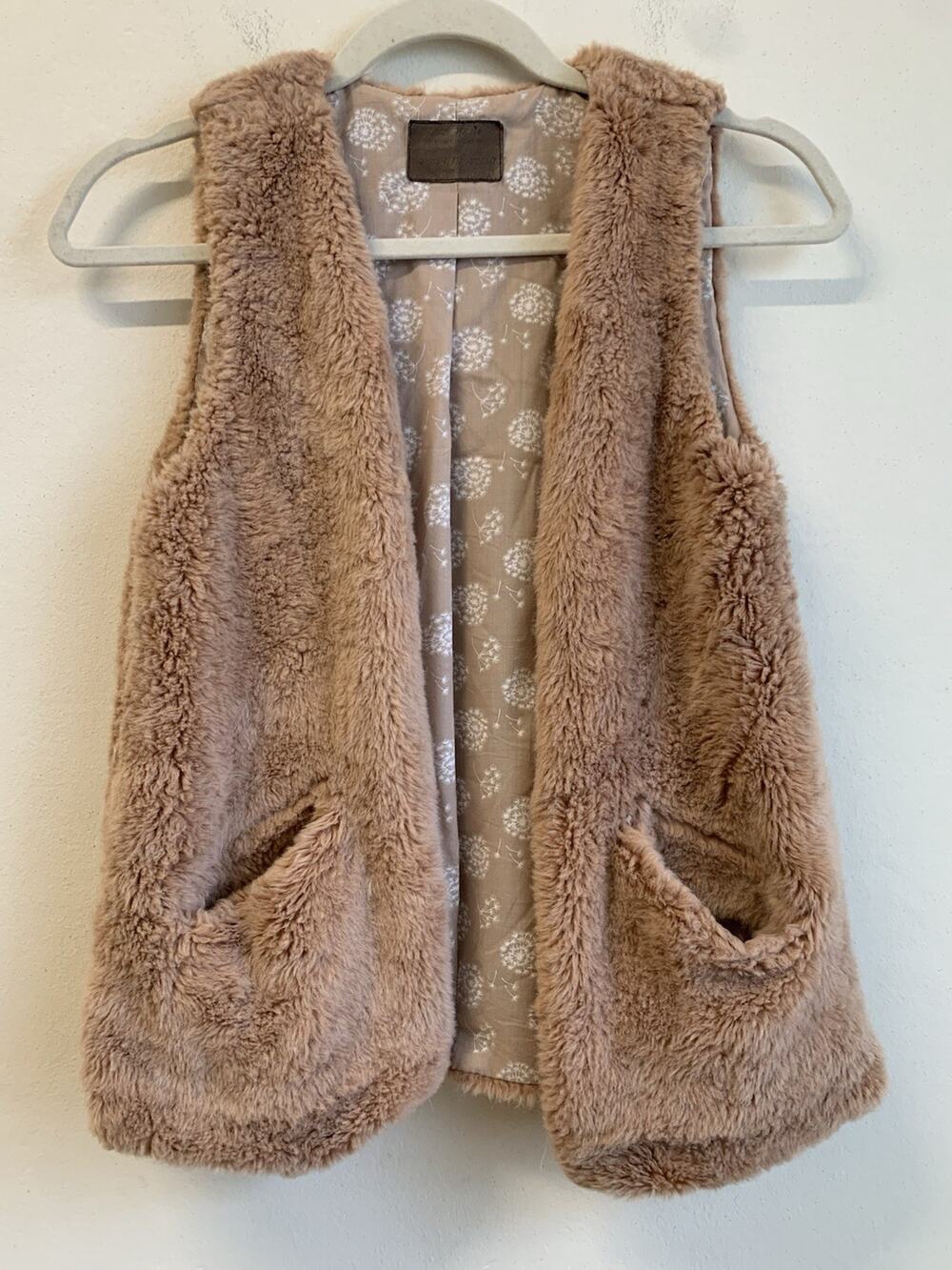 ZARA Girl's Faux Fur Vest Outwear Collection Pink Size 9-10 Y